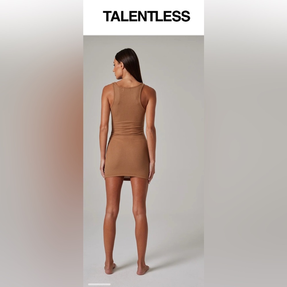 TALENTLESS Camel Ribbed Dress - Picture 4 of 7